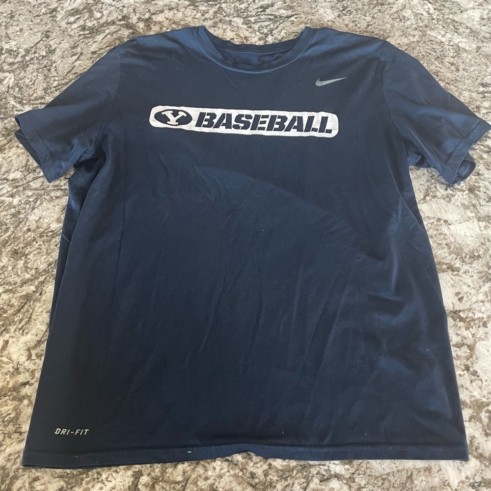 Navy Team Issued Nike BYU Baseball Shirt